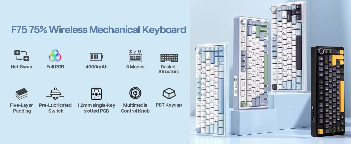 Aula F75 Mechanical Keyboard 75% - imagem 2